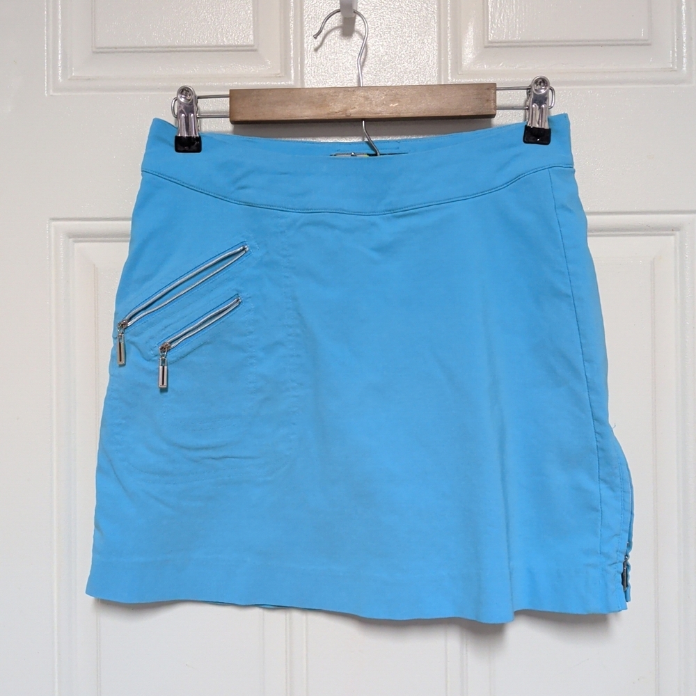 Jamie Sadock Skort Womens 4 Golf Stretch Zipper Pocket Athletic Shorts Blue